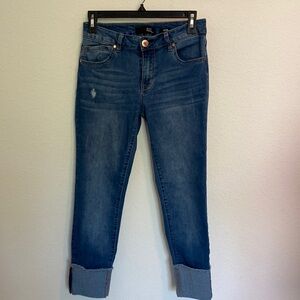 Jeans 1822 Denim Taylor cropped, cuffed, distressed, size 6